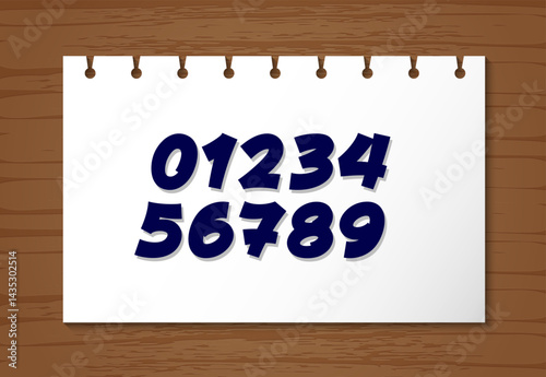 Comic numbers, cursive numeral set in the comics style, vector illustration 10EPS