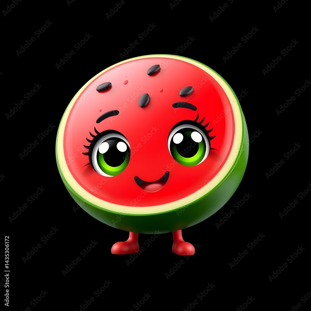 Fototapeta premium Smiling Watermelon Cartoon
