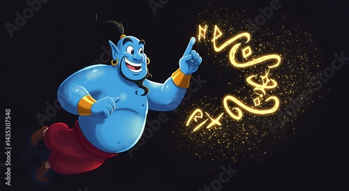 Animated cartoon genie character design