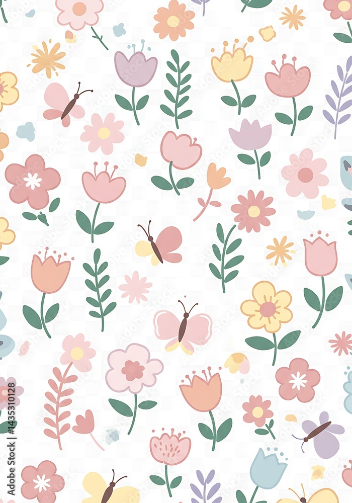custom made wallpaper toronto digitalPastel Bloom & Flutter AI Generated
