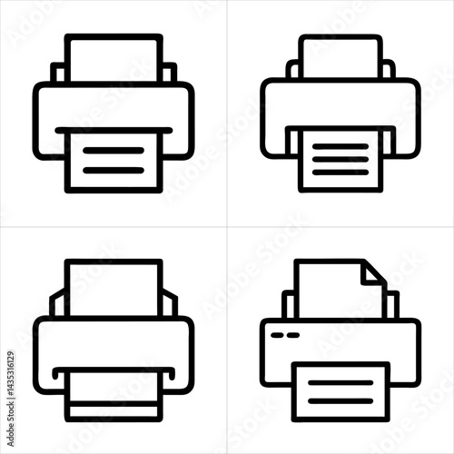 printer icon set
