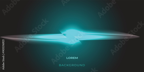 Abstract Dark Teal and Black Gradient with Dynamic Light Burst, Creating a Futuristic, Cosmic Effect. Modern Tech Backdrop. Vector Illustration.