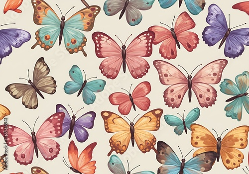 Pastel Flutter: A Butterfly Symphony AI Generated