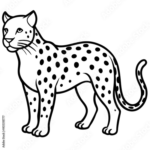 Graceful Jaguar Outline in Vector
