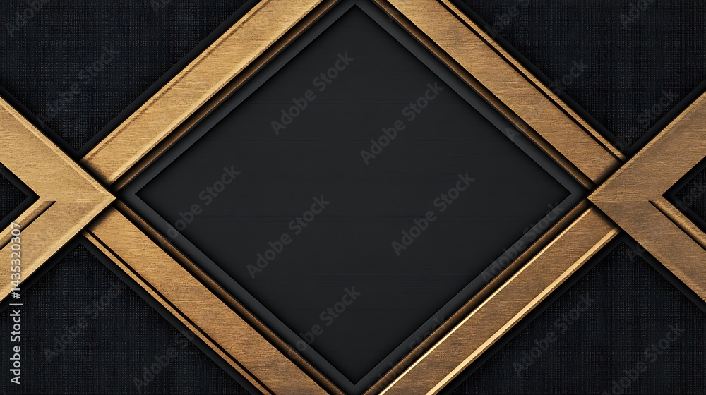 Fototapeta premium Gold frame with dark background, and design.