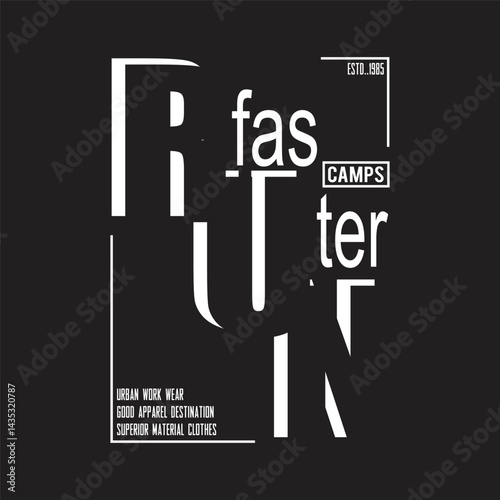 run faster design typography vector illustration
