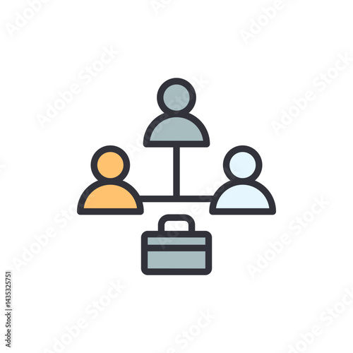 Teamwork colored icons, minimalist vector illustration ,simple transparent graphic element .Isolated on white background