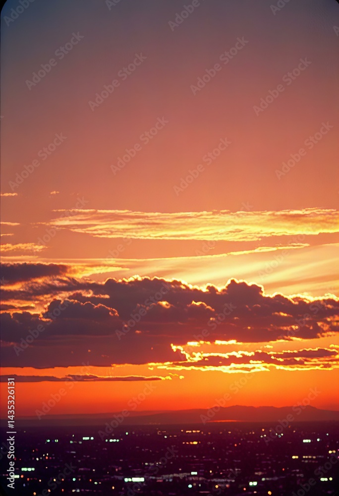 Fototapeta premium Sky with fluid sunset gradients.