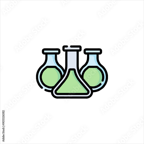 laboratory flask with liquid