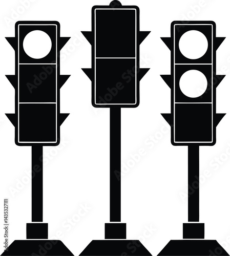 A red traffic light, depicted as a traffic light vector, is a crucial road sign with a red light signaling stop for traffic safety on the street