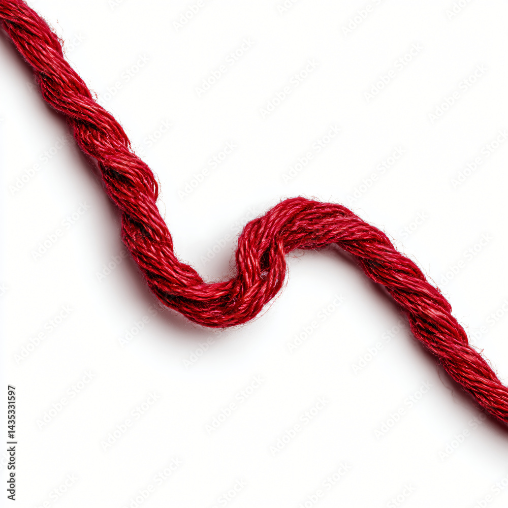 Red Thread: A striking image of a vibrant red thread, intricately woven. The image is a vibrant testament to detail.