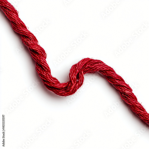 Obraz na płótnie Red Thread: A striking image of a vibrant red thread, intricately woven. The image is a vibrant testament to detail. w salonie