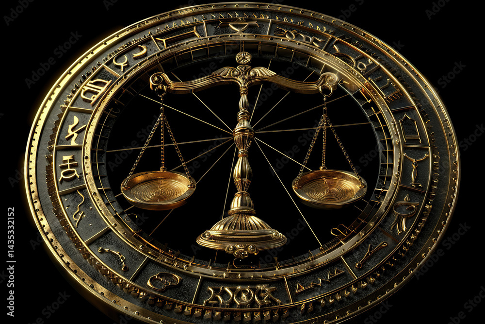 Obraz premium Abstract composition with concept of Libra zodiac sign symbol