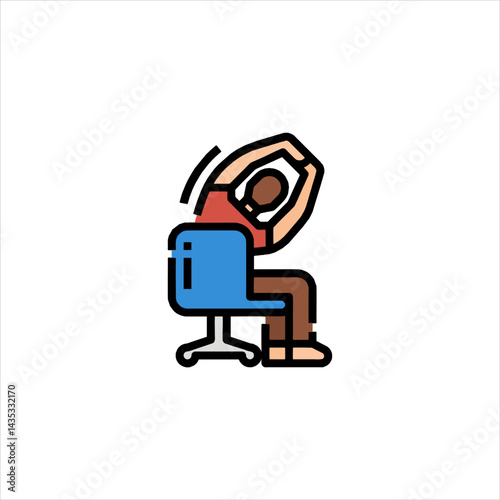cartoon character of a man sitting on a chair