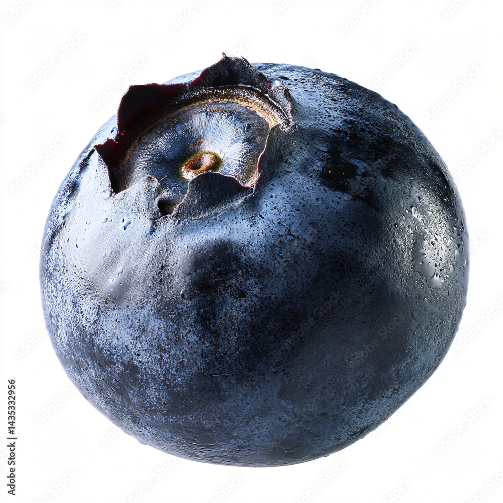Single Blueberry: Captivating close-up of a single blueberry, showcasing its natural beauty with exquisite detail and freshness.