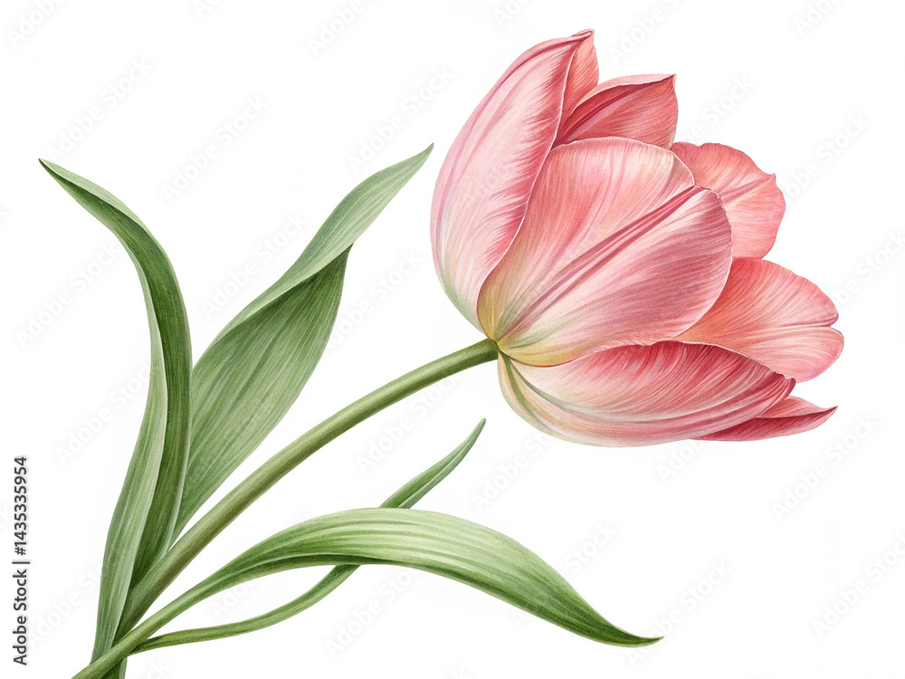 Fototapeta premium Tulip flower isolated on transparent background