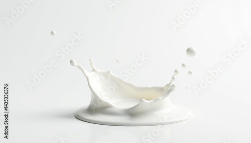 Single drop of milk splashing, white backdrop , white, single, dairy