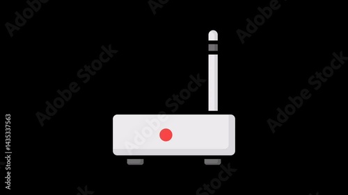 Router animated icon. animated icon related to internet. suitable for user interface, provide visual feedback and more. alpha channel, transparent background