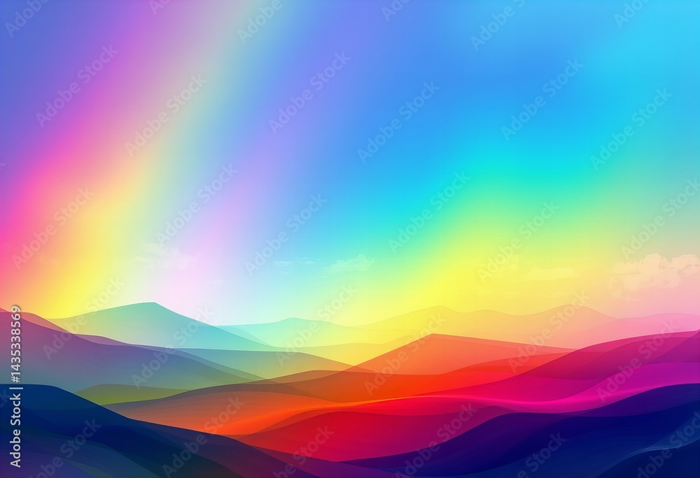 Fototapeta premium Elegant Rainbow abstract landscape.