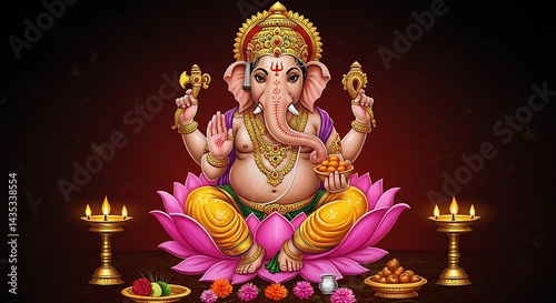 Lord Ganesha, Hindu Deity, God of Wisdom, Prosperity, and Remover of Obstacles
