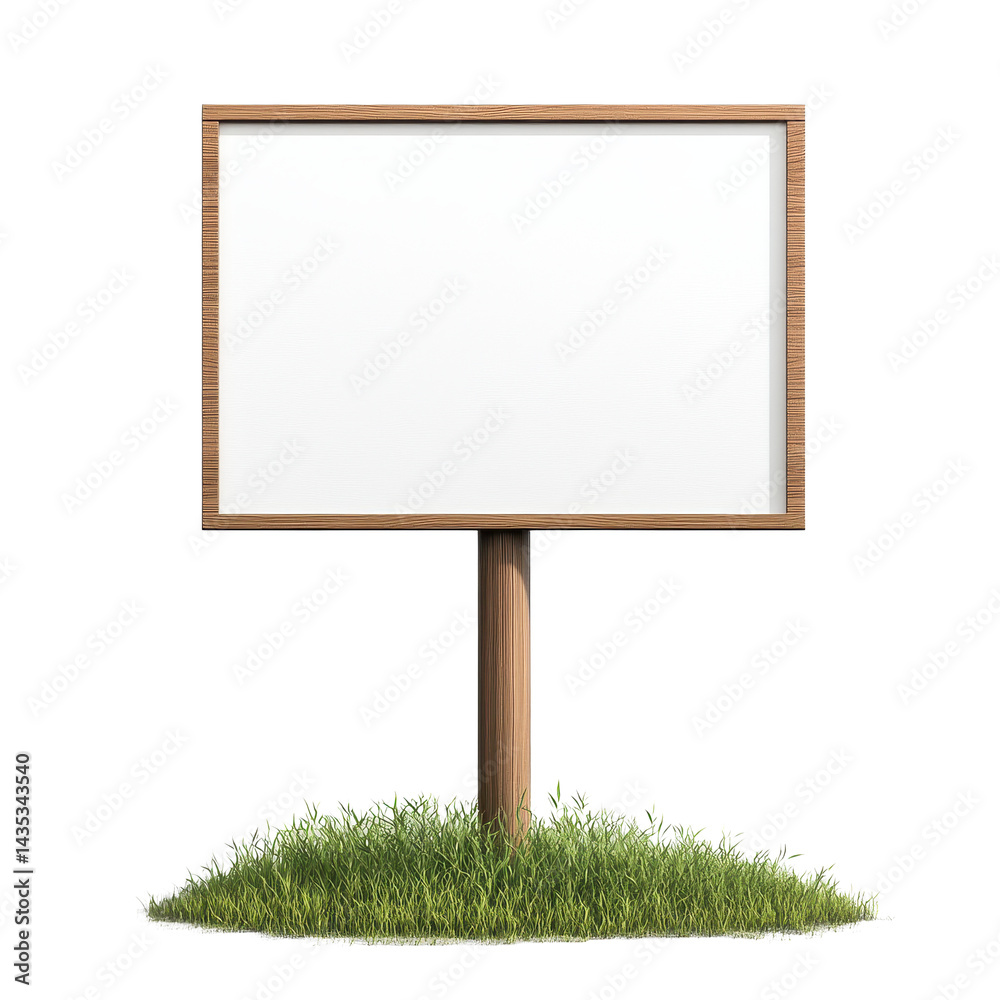 Empty yard sign standing in green grass on a white background ready for messages or announcements, Empty yard sign isolated on white background Empty yard sign standing in green grass on a white background ready for messages or announcements, Empty yard sign isolated on white background