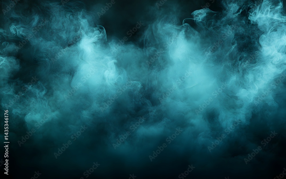 Fototapeta premium Abstract Teal Smoke Clouds Background Texture