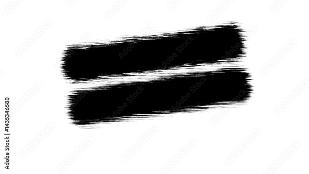 Brush stroke transition animation 4k footage of black on white brush stroke perform X sign for grunge background and action transitions, titles and animation effects