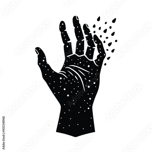 Sand Hand Crumbling Away