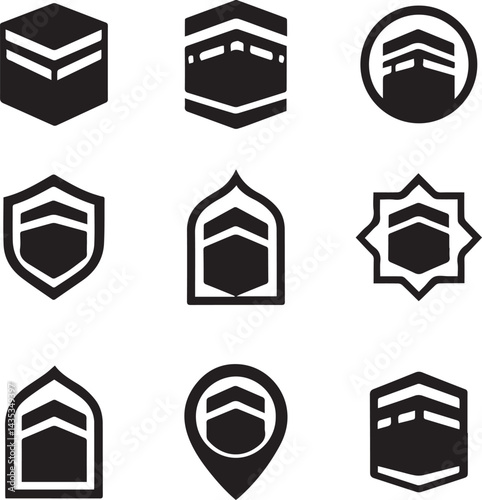 Set of Kabah in Mecca icon