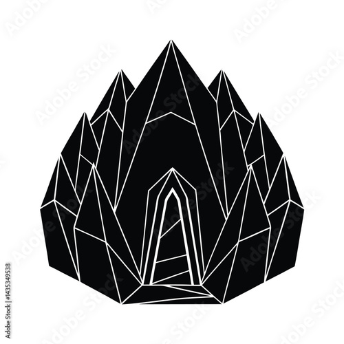 low poly crystal cave