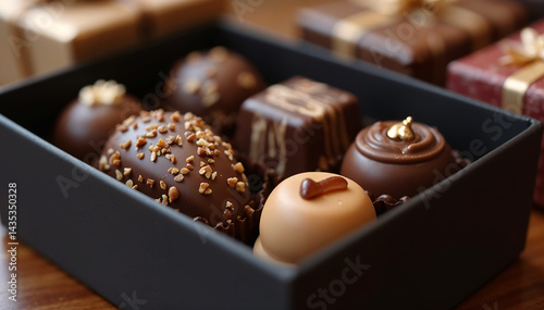 chocolate candies in box