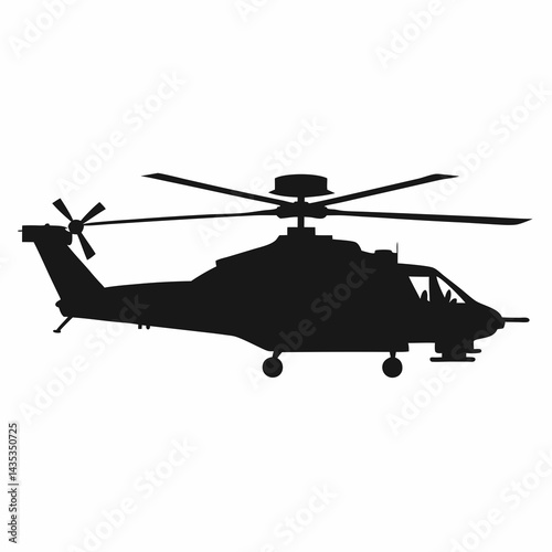 military helicopter vector silhouette