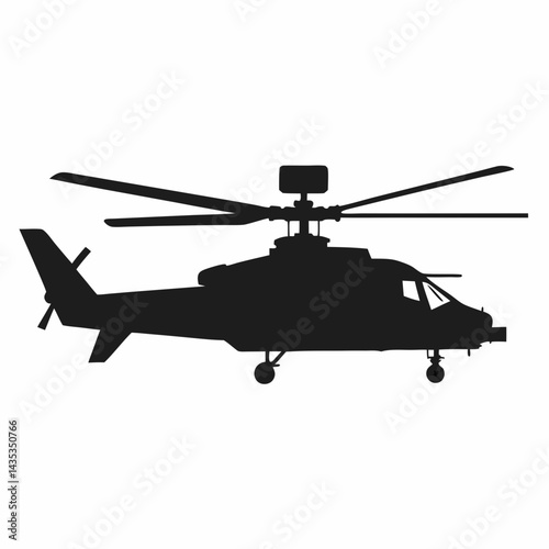 military helicopter vector silhouette
