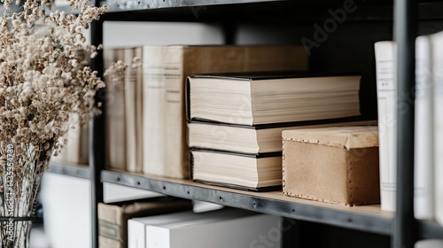 Corner of a minimalist condo office space with important documents organized