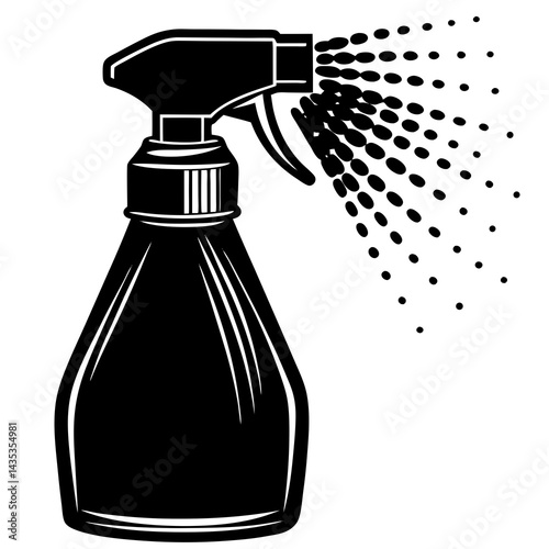 Spray Bottle vector silhouette on a white background