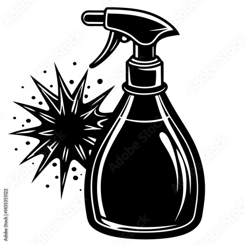 Spray Bottle vector silhouette on a white background