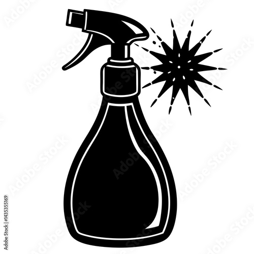 Spray Bottle vector silhouette on a white background
