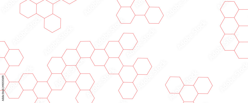 Vector hexagons pattern. abstract geometric red texture background red hexagon 3D background texture. 3d rendering illustration.