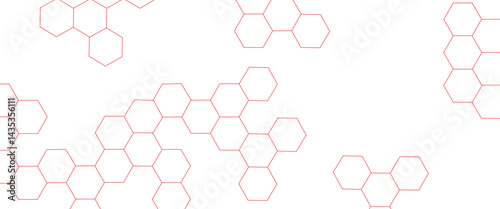 Vector hexagons pattern. abstract geometric red texture background red hexagon 3D background texture. 3d rendering illustration.