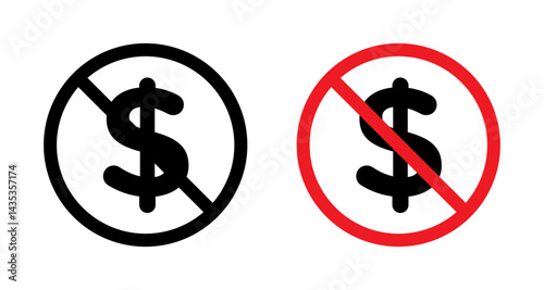 No money vector icon logo or illustration