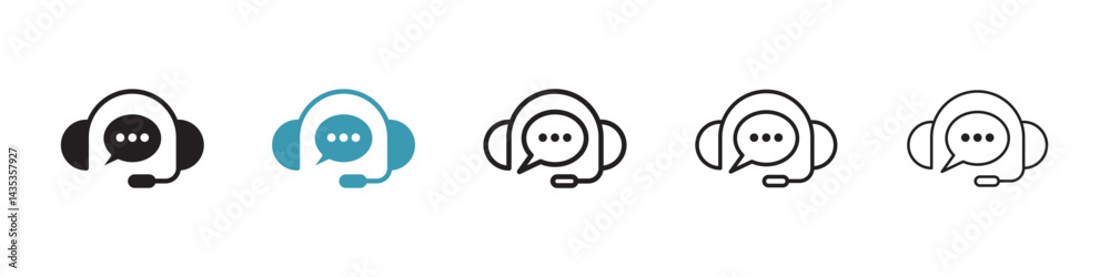 Support service headset vector icon logo or illustration Support service headset vector icon logo or illustration
