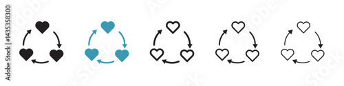 Sharing love vector icon logo or illustration