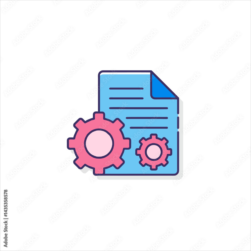 gears icon on square internet button gears icon on square internet button