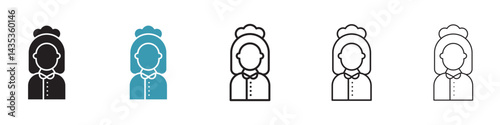 Maid vector icon logo or illustration