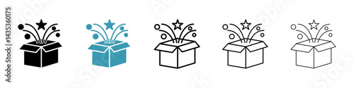 Magic box vector icon logo or illustration