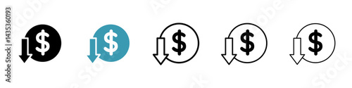 Lower cost vector icon logo or illustration