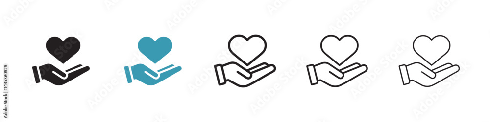Heart in hand vector icon logo or illustration Heart in hand vector icon logo or illustration