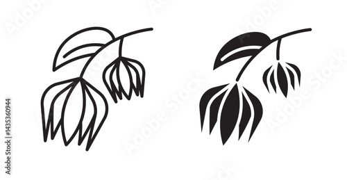 Ylang ylang icons. Vector isolated elements concept