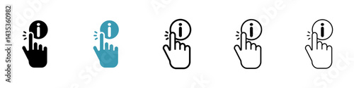 Hand with information vector icon logo or illustration