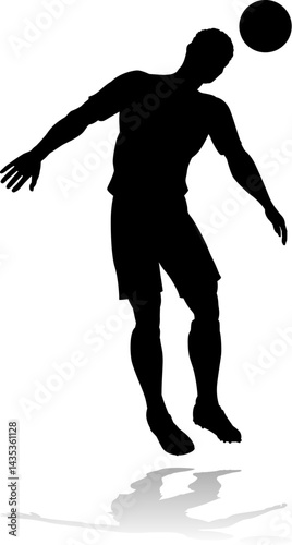 A soccer or football player male silhouette man
